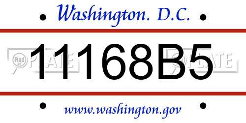 11168B5 District Of Columbia License Plate
