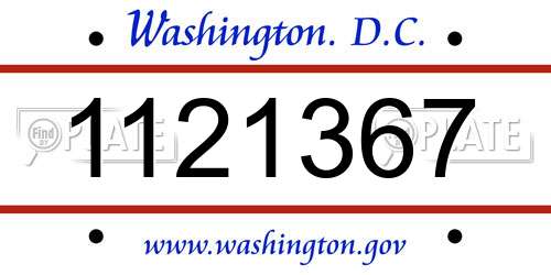 1121367 District Of Columbia License Plate