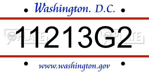 11213G2 District Of Columbia License Plate