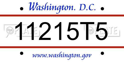 11215T5 District Of Columbia License Plate