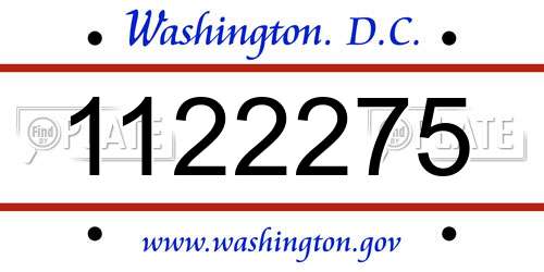 1122275 District Of Columbia License Plate