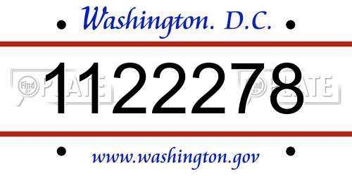 1122278 District Of Columbia License Plate