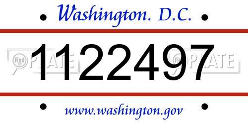 1122497 District Of Columbia License Plate