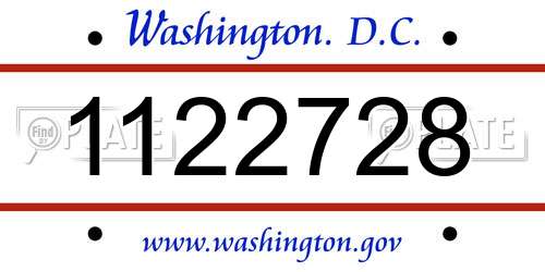 1122728 District Of Columbia License Plate