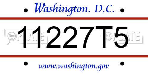 11227T5 District Of Columbia License Plate