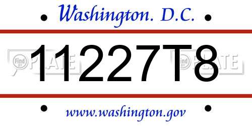11227T8 District Of Columbia License Plate