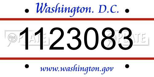 1123083 District Of Columbia License Plate
