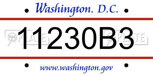 11230B3 District Of Columbia License Plate