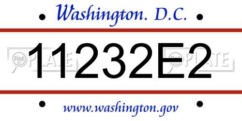 11232E2 District Of Columbia License Plate