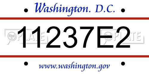 11237E2 District Of Columbia License Plate