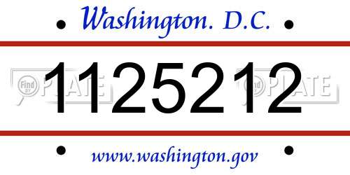 1125212 District Of Columbia License Plate