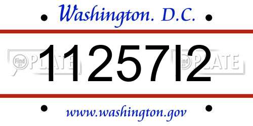 11257I2 District Of Columbia License Plate