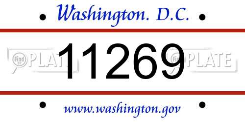 11269 District Of Columbia License Plate