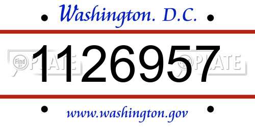 1126957 District Of Columbia License Plate