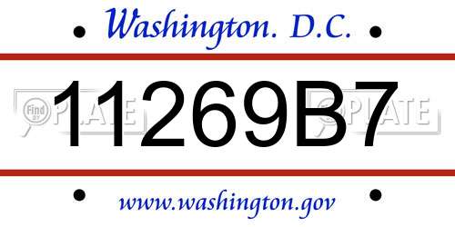 11269B7 District Of Columbia License Plate