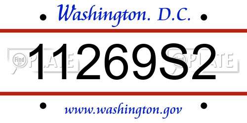 11269S2 District Of Columbia License Plate