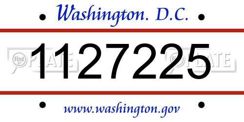 1127225 District Of Columbia License Plate