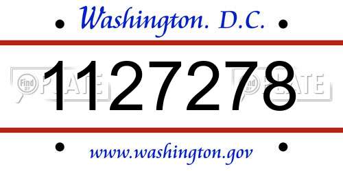 1127278 District Of Columbia License Plate