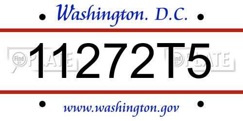 11272T5 District Of Columbia License Plate