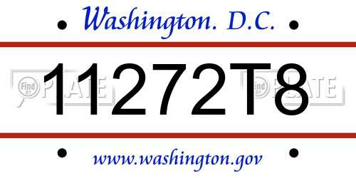 11272T8 District Of Columbia License Plate