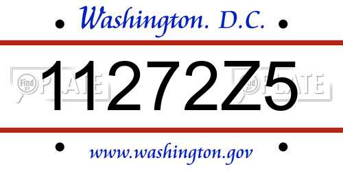 11272Z5 District Of Columbia License Plate