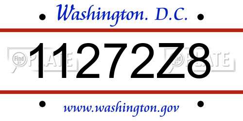 11272Z8 District Of Columbia License Plate