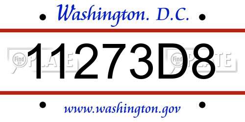 11273D8 District Of Columbia License Plate