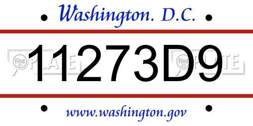 11273D9 District Of Columbia License Plate