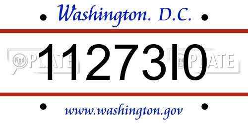 11273I0 District Of Columbia License Plate