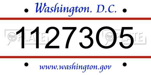 11273O5 District Of Columbia License Plate
