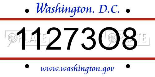 11273O8 District Of Columbia License Plate