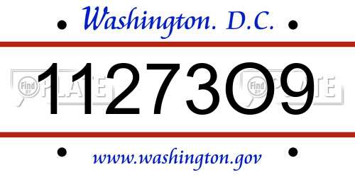 11273O9 District Of Columbia License Plate