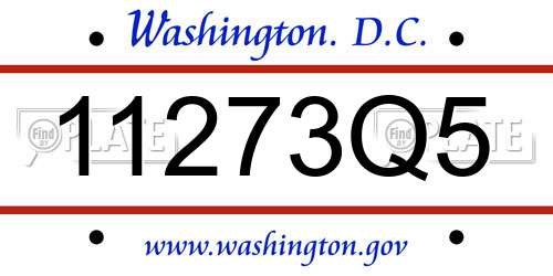 11273Q5 District Of Columbia License Plate