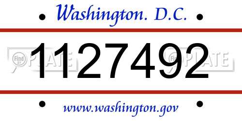 1127492 District Of Columbia License Plate