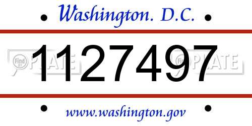 1127497 District Of Columbia License Plate