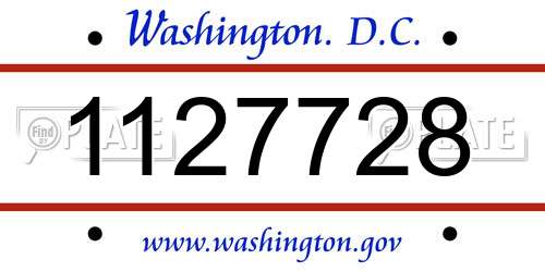 1127728 District Of Columbia License Plate