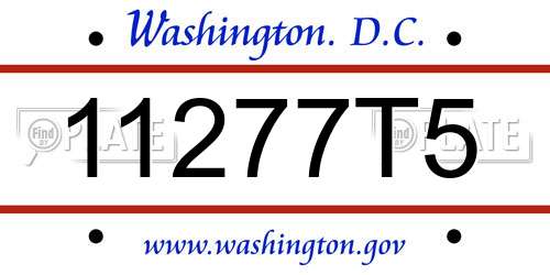 11277T5 District Of Columbia License Plate