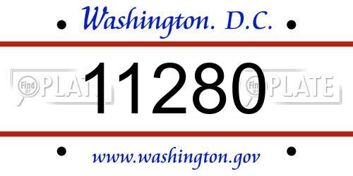 11280 District Of Columbia License Plate