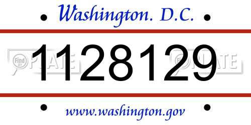 1128129 District Of Columbia License Plate