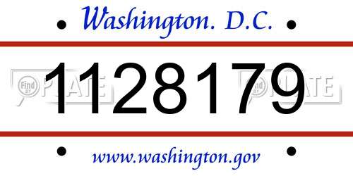 1128179 District Of Columbia License Plate