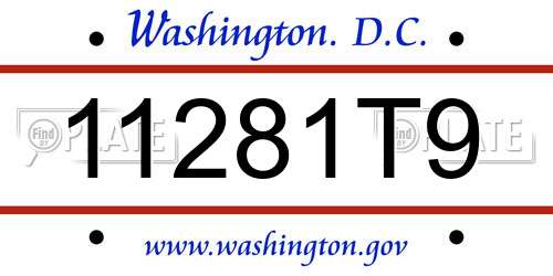 11281T9 District Of Columbia License Plate