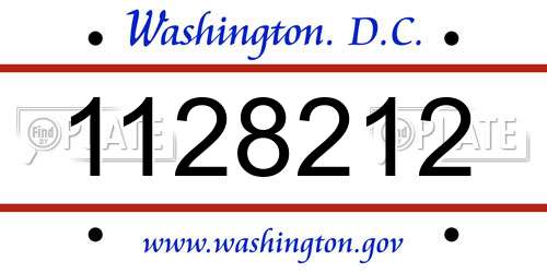 1128212 District Of Columbia License Plate