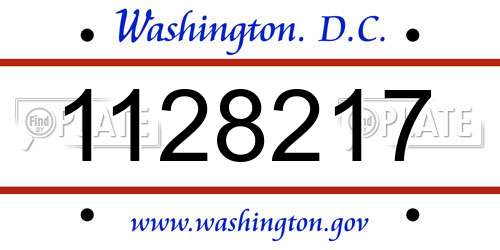 1128217 District Of Columbia License Plate