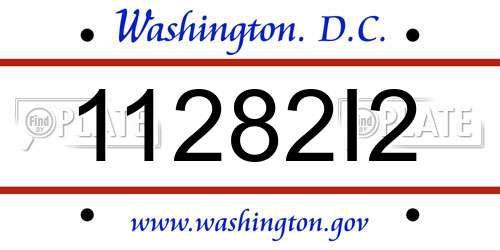 11282I2 District Of Columbia License Plate