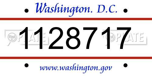 1128717 District Of Columbia License Plate