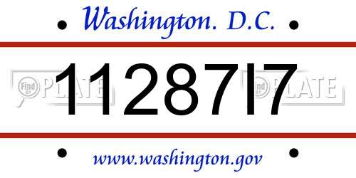 11287I7 District Of Columbia License Plate