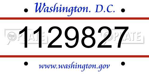 1129827 District Of Columbia License Plate