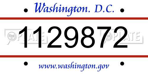 1129872 District Of Columbia License Plate