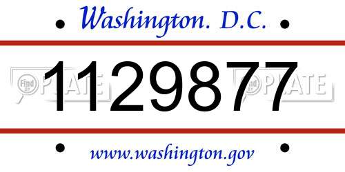 1129877 District Of Columbia License Plate