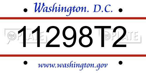 11298T2 District Of Columbia License Plate